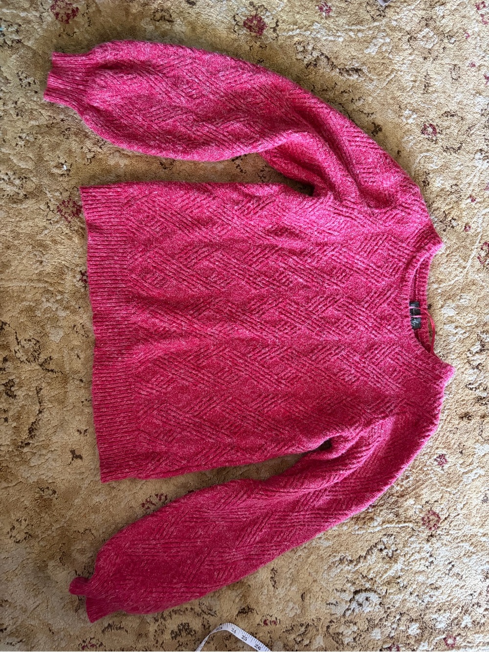 Wonderly Cozy Pink/cranberry colored Women's Cable-Knit Sweater comfy casualsoft